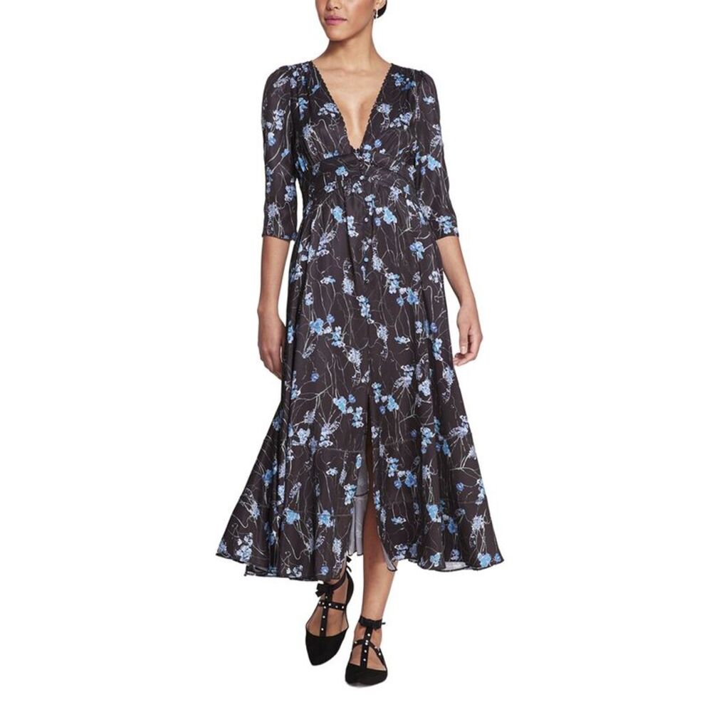 Marchesa Notte Womens  Carnation Midi Dress
